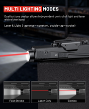 Load image into Gallery viewer, MidTen Rifle WeaponLight Laser Light Combo with multilighting modes with either hand in red laser light combo
