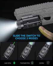 Load image into Gallery viewer, MidTen 2400 Lumens Laser Light Combo with laser only flashlight only combo Light with Green Beam
