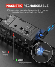 Load image into Gallery viewer, MidTen Lumens 4-in-1 Ar Flashlight IR Illuminator with charged without removing it from the rail Green Laser+IR Laser+White
