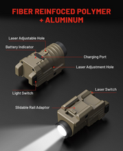 Load image into Gallery viewer, MidTen Pistol Light Laser Combo Rechargeable with light switch slidable rail adaptor Light with Blue Beam
