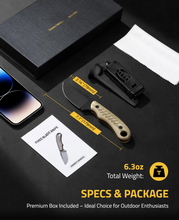 Load image into Gallery viewer, MidTen EDC Camping Knife with box included ideal choice for outdoor enthusiasts in brown
