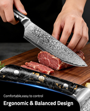 Load image into Gallery viewer, MidTen Damascus Steel Knife with comfortable,easy to control
