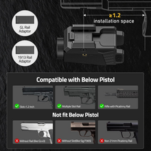 Load image into Gallery viewer, MidTen Compact Pistol Light Red Laser with rifle with picatinny rail not fit below pistol
