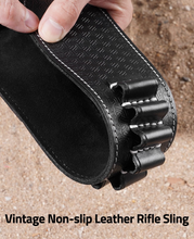Load image into Gallery viewer, MidTen Leather Rifle Sling – vintage non-slip leather rifle sling, black
