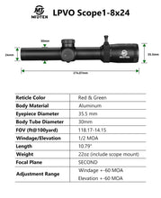 Load image into Gallery viewer, MidTen LPVO Rifle Scope with Cantilever Mount Second Focal Plane Scopes for Hunting
