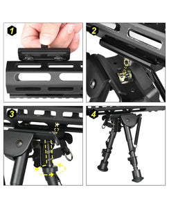 Bipod Adapter Install Steps for Rifle Bipod and Mlok Rail Mount