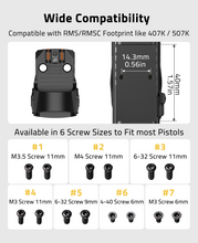 Load image into Gallery viewer, MidTen M02 Motion Awake Green Dot Sight, Compatible with RMS/RMSC 3MOA Red Dot Open Reflex Sight Compact Shockproof IPX6 Waterproof, with Adapter Plate for MOS 21mm Picatinny Base
