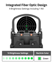 Load image into Gallery viewer, MidTen M02 Motion Awake Green Dot Sight, Compatible with RMS/RMSC 3MOA Red Dot Open Reflex Sight Compact Shockproof IPX6 Waterproof, with Adapter Plate for MOS 21mm Picatinny Base
