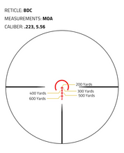 Load image into Gallery viewer, MidTen 1-8x24 LPVO Scope with 30mm Cantilever Mount, Illuminated BDC Reticle for .223/5.56 and .308/7.62
