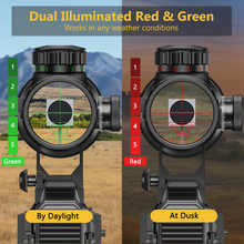 Load image into Gallery viewer, MidTen Hunting Rifle Scope 6-24x50 AOE Red and Green Illuminated Gun Scope with Free Mount
