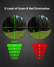 Load image into Gallery viewer, MidTen Reticle Rimfire Scope with green red Mil Dot
