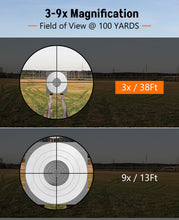 Load image into Gallery viewer, MidTen 3-9X32 AO Rifle Scope with Locking Turret - Crosshair Reticle 22 Riflescope for Hunting - 1 Inch Tube SFP Scope with 20mm Scope Rings (Green Lens)
