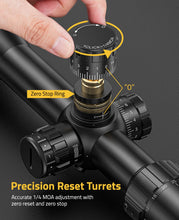 Load image into Gallery viewer, MidTen 5-25x50 FFP Rifle Scope - First Focal Plane with MOA Illuminated Reticle, Zero Stop, Parallax Adjustment, Scope Rings - Long Range Hunting Scope 30mm Tube
