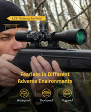 Load image into Gallery viewer, MidTen 5-25x50 FFP Rifle Scope - First Focal Plane with MOA Illuminated Reticle, Zero Stop, Parallax Adjustment, Scope Rings - Long Range Hunting Scope 30mm Tube
