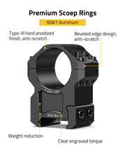 Load image into Gallery viewer, MidTen Mount 1 inch Scope Rings with type-ill hard anodized beveled edge design finish, anti-scratch 1inch x 1.20inch
