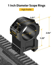 Load image into Gallery viewer, MidTen Mount 1 inch Scope Rings with diameter scope rings high profile 1inch x 1.20inch
