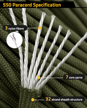 Load image into Gallery viewer, MidTen 550 Paracord Sling with nylon fibers core yarns in camo
