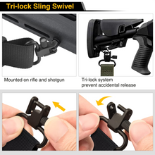 Load image into Gallery viewer, MidTen Shotgun Sling 550 Paracord Sling with mounted on rifle and shotgun tri-locksystem prevent accidental release in dark
