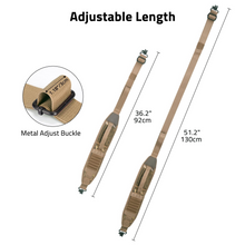 Load image into Gallery viewer, MidTen Hunting Rifle Sling with adjustable length metal adjust buckle, 3cm x 92cm x 130cm in khaki
