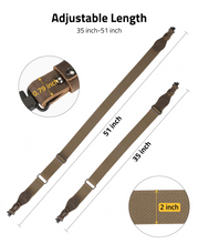 Load image into Gallery viewer, MidTen Two Point Sling – adjustable length, 35 inch x 51inch x 0.79 inch, brown
