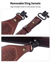 Load image into Gallery viewer, MidTen two point sling – removable sling swivels high strength metal tri-lock swivels, strong, brown
